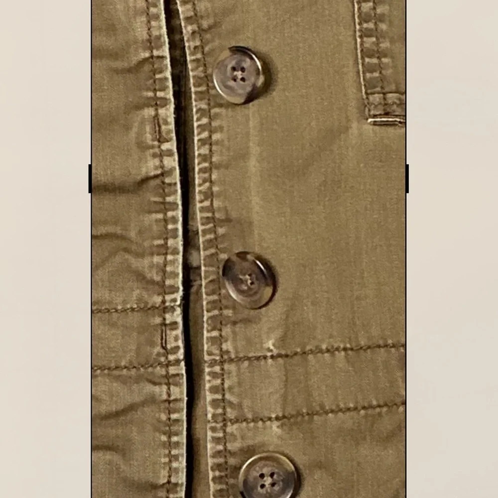 J.Crew Brown Utility Field Jacket Women’s Medium – Distressed Khaki Button-Up - Picture 7 of 15